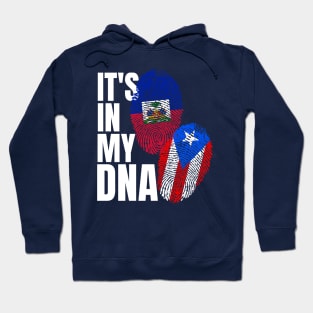 Haitian And Puerto Rican DNA Flag Heritage Gift Hoodie